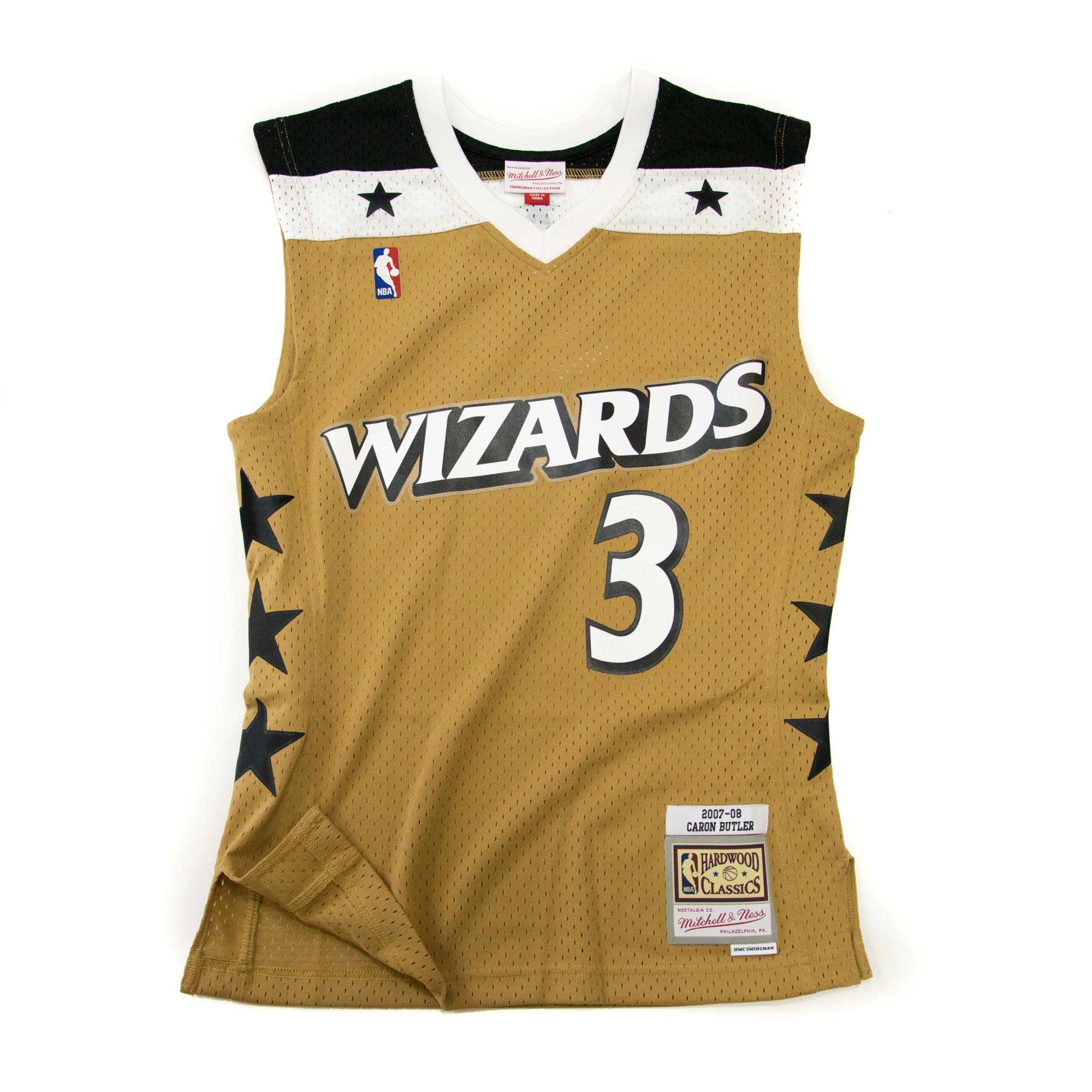 Caron Butler #3 Washington Wizards 2007-08 Mitchell & Ness Swingman NBA Jersey Gold