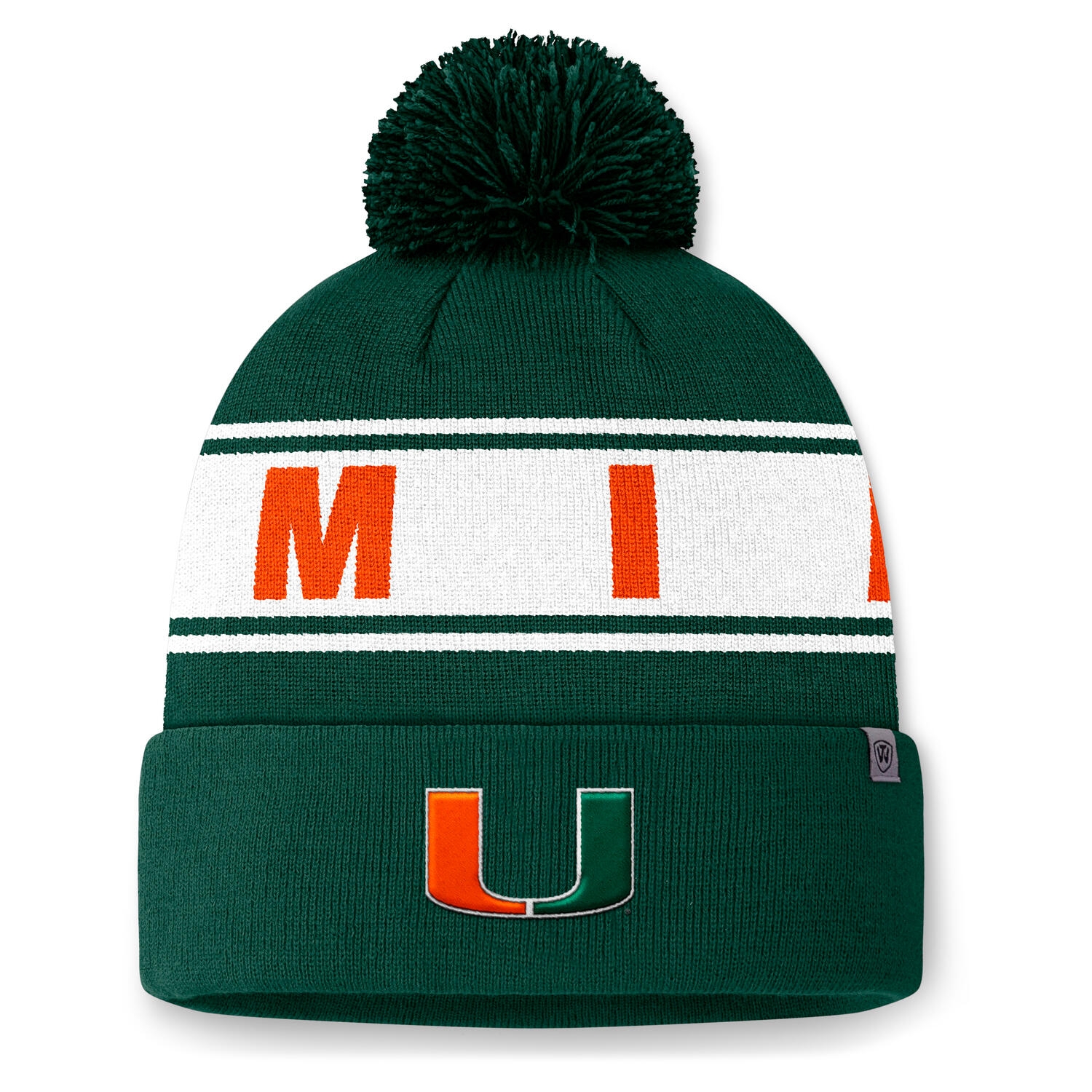 Miami Hurricanes Wraparound NCAA Wintermütze Grün