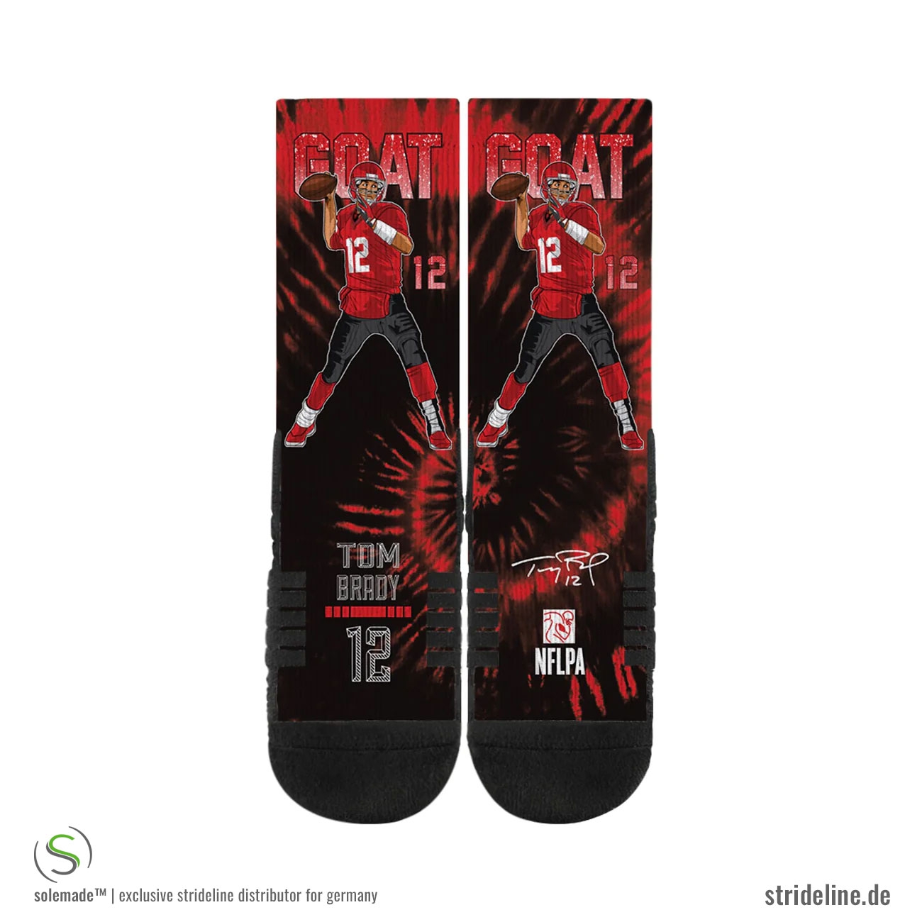 Tom Brady GOAT Tampa Bay Buccaneers Strideline Premium NFLPA Crew Socks