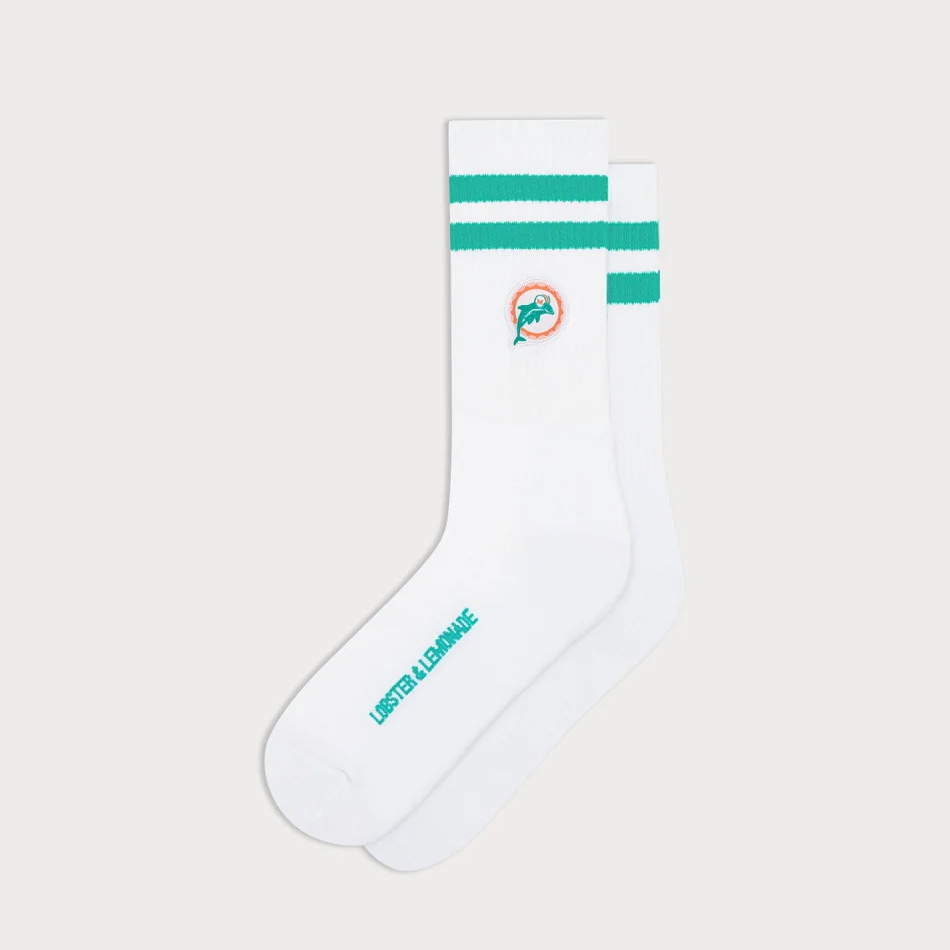 Miami Dolphins L&L '90 Classics NFL Crew Socken Weiß