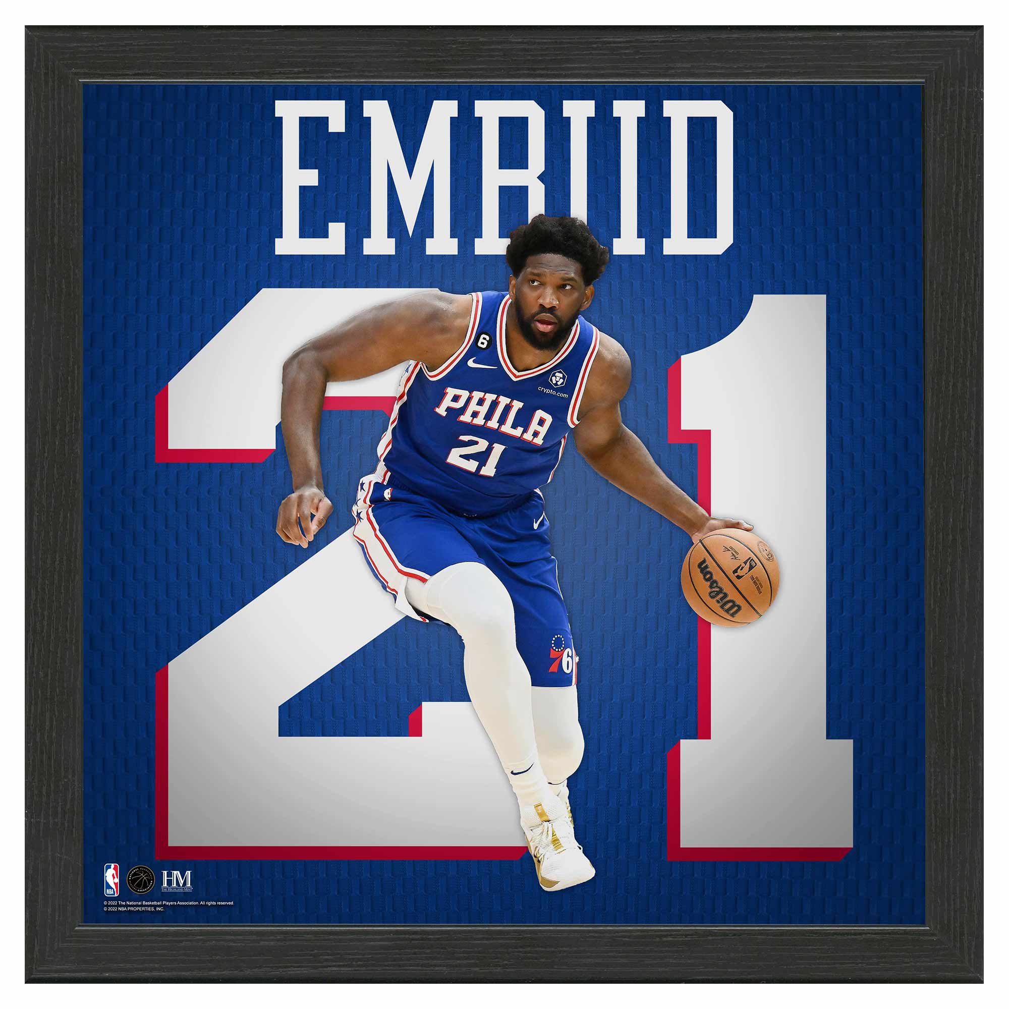 Joel Embiid #21 Philadelphia 76ers Impact Jersey Gerahmtes NBA Bild