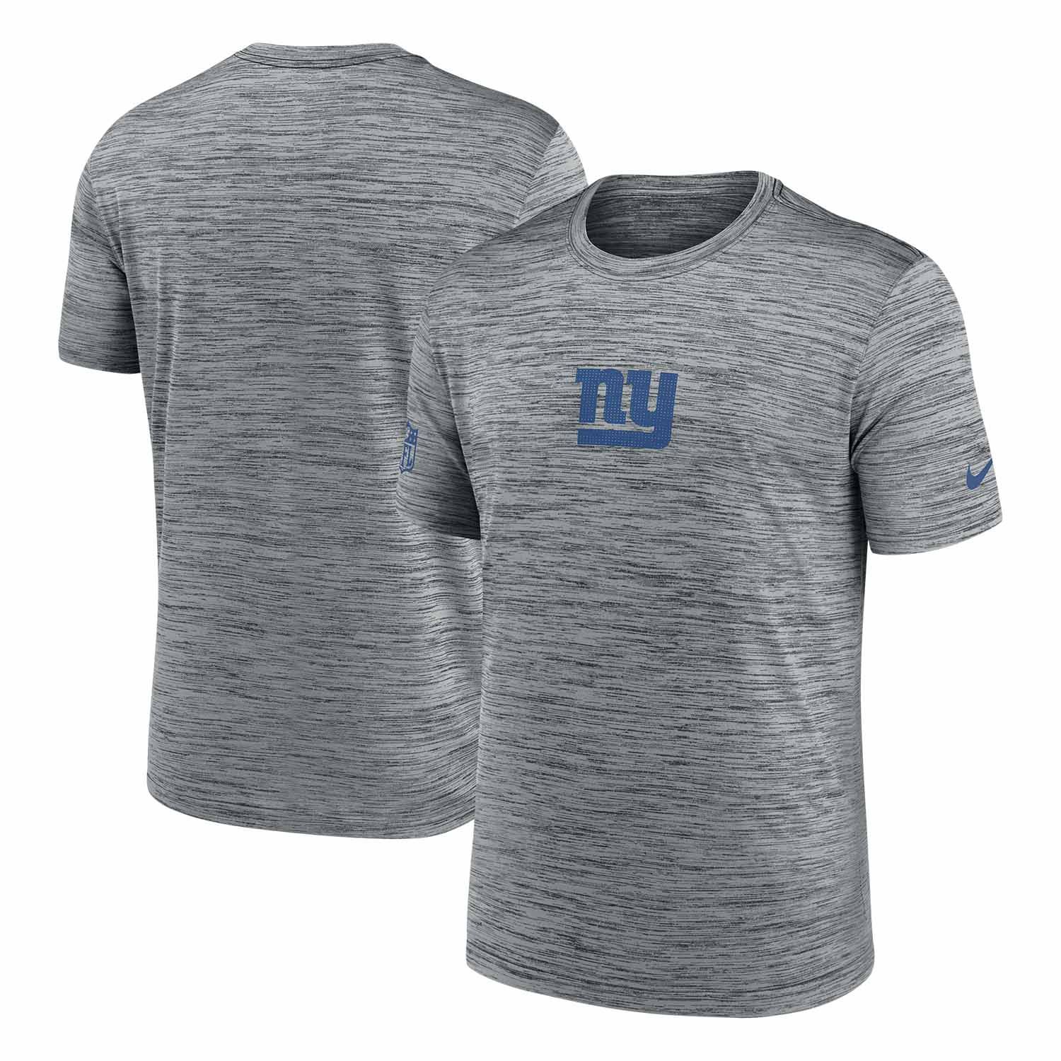 New York Giants 2025 NFL Sideline Nike Velocity Performance T-Shirt Gray