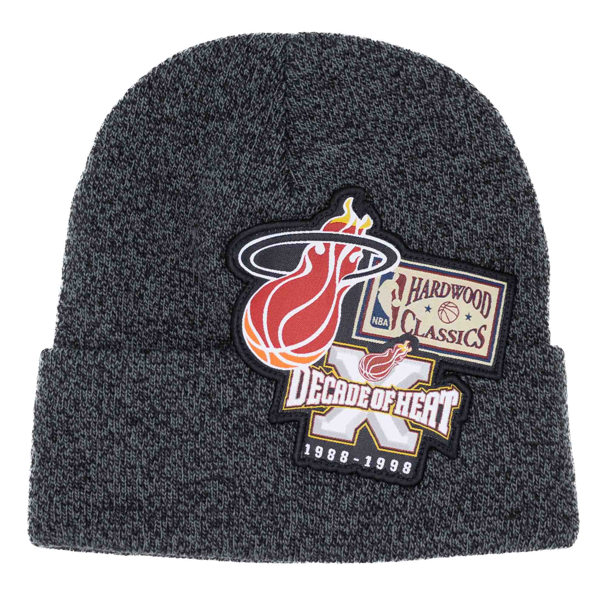 Miami Heat XL Logo Patch Mitchell & Ness NBA Beanie Wintermütze