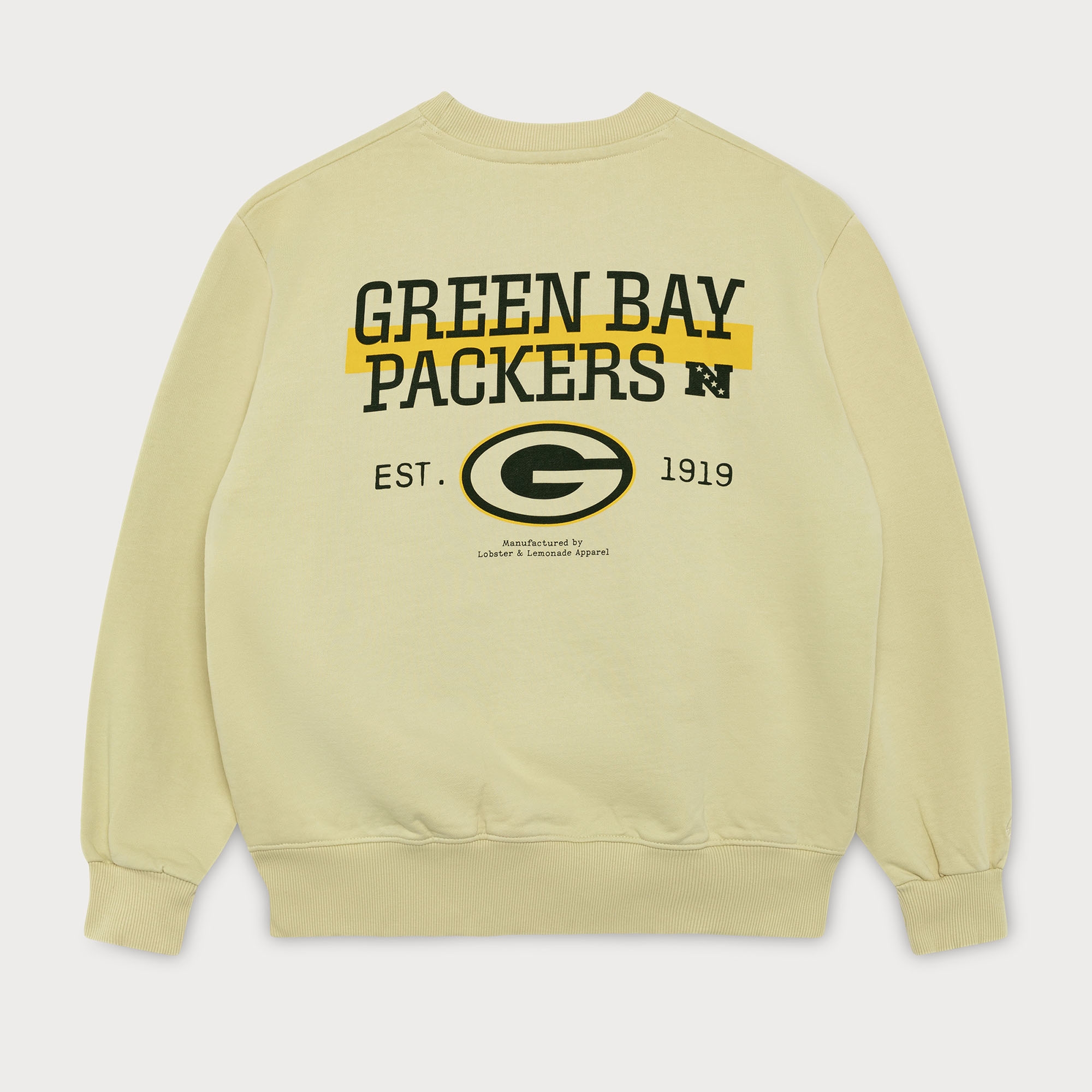 Green Bay Packers L&L '96 Classics NFL Crew Sweater Beige