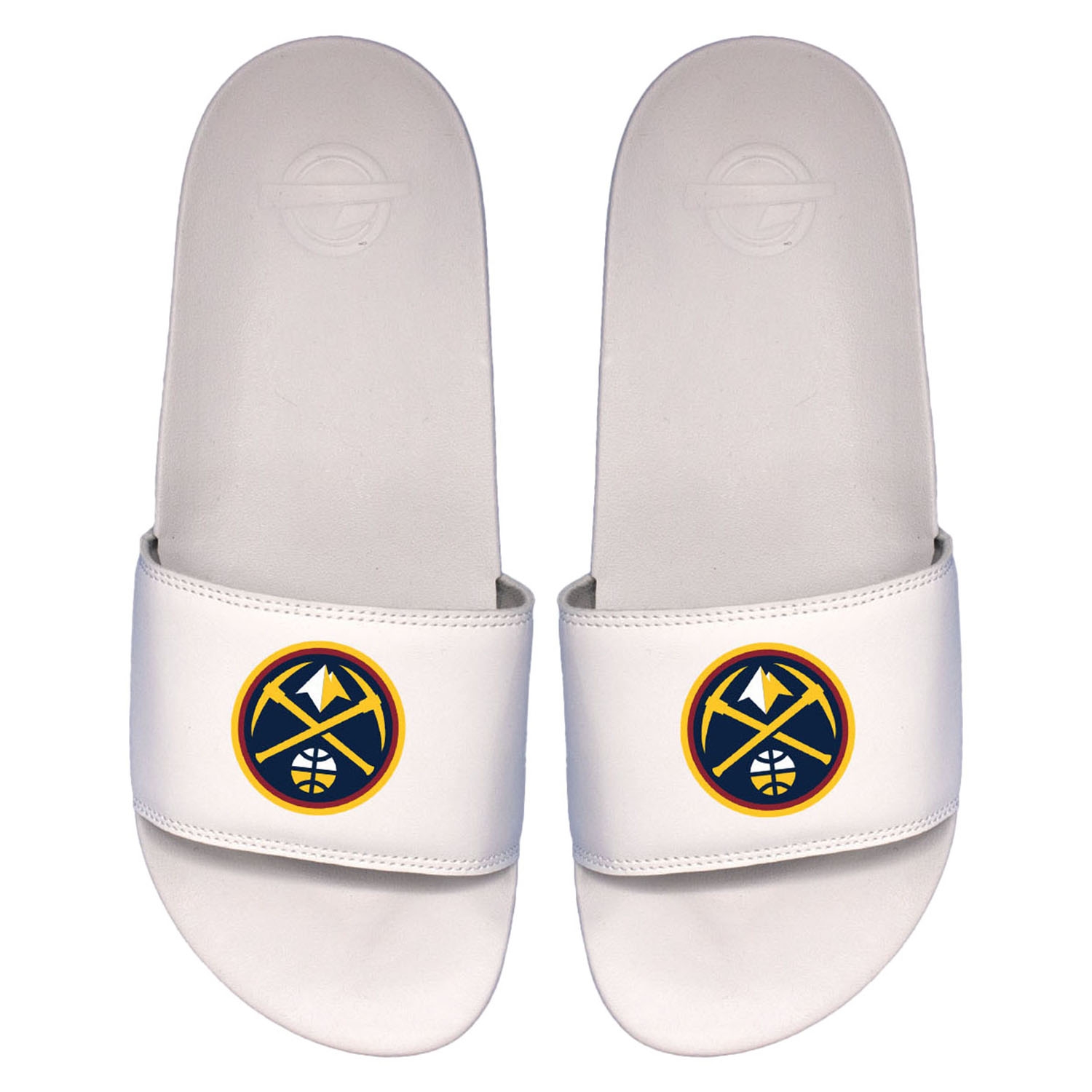 Denver Nuggets Primary Logo ISlide NBA Gel Slides White