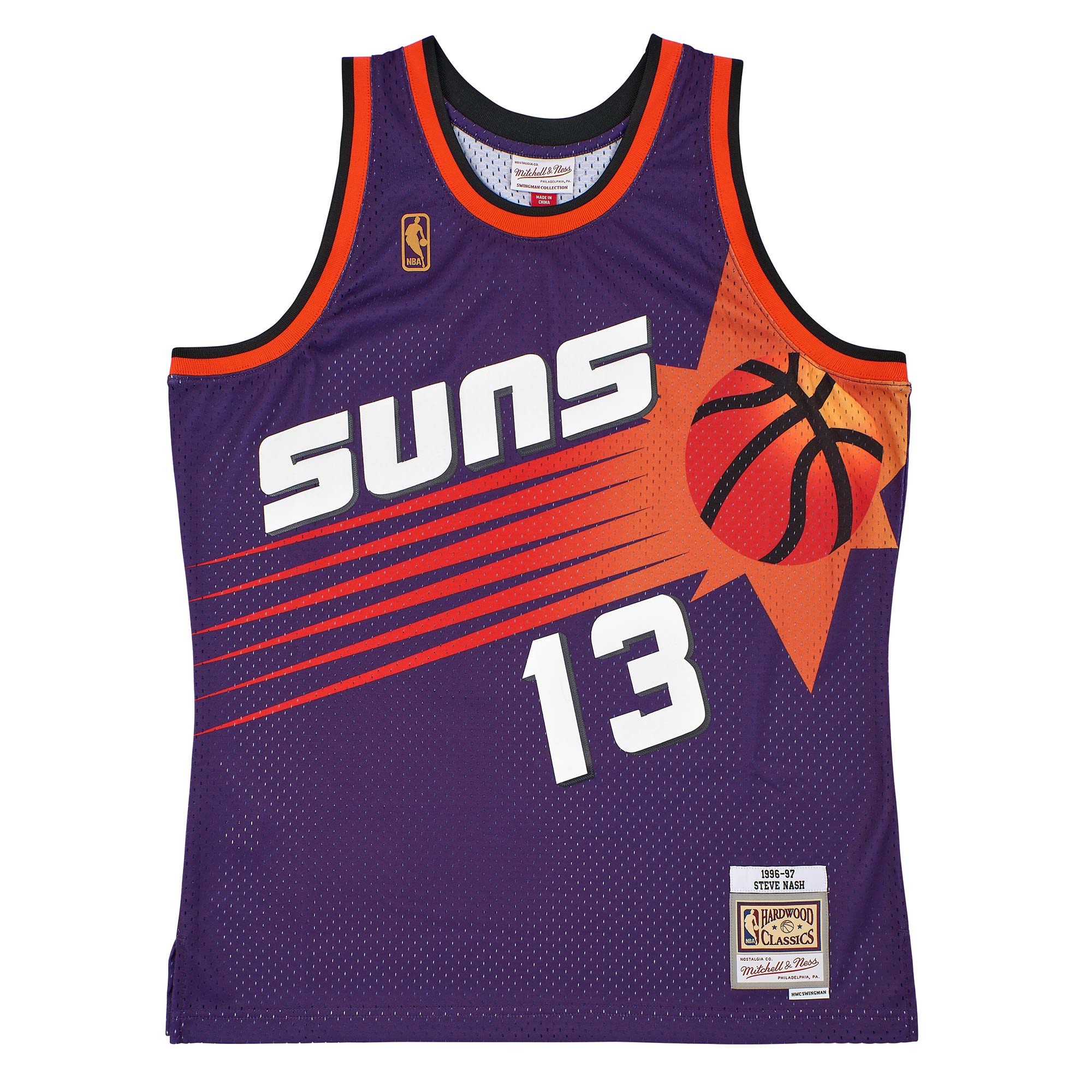 Steve Nash #13 Phoenix Suns 1996-97 Mitchell & Ness Swingman NBA Trikot Lila