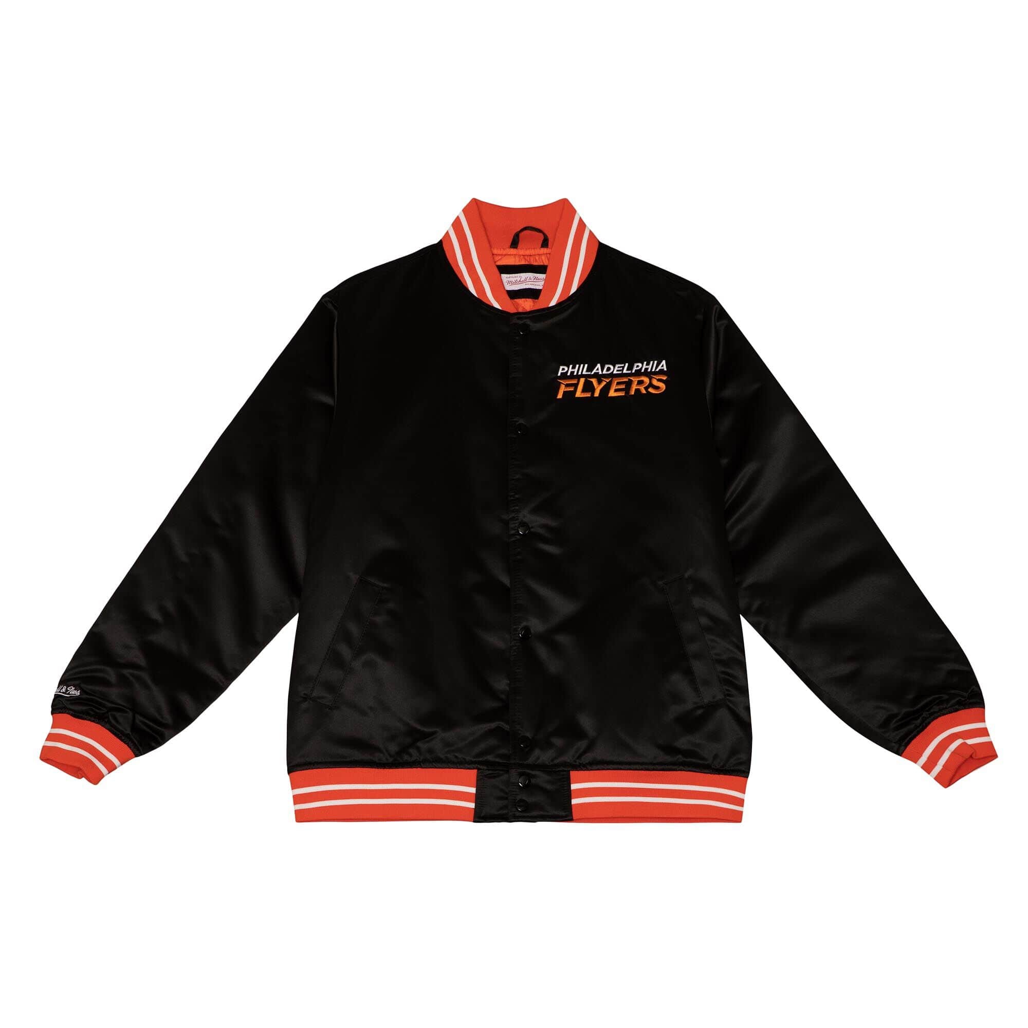 Philadelphia Flyers Heavyweight Satin Mitchell & Ness NHL Jacke Schwarz