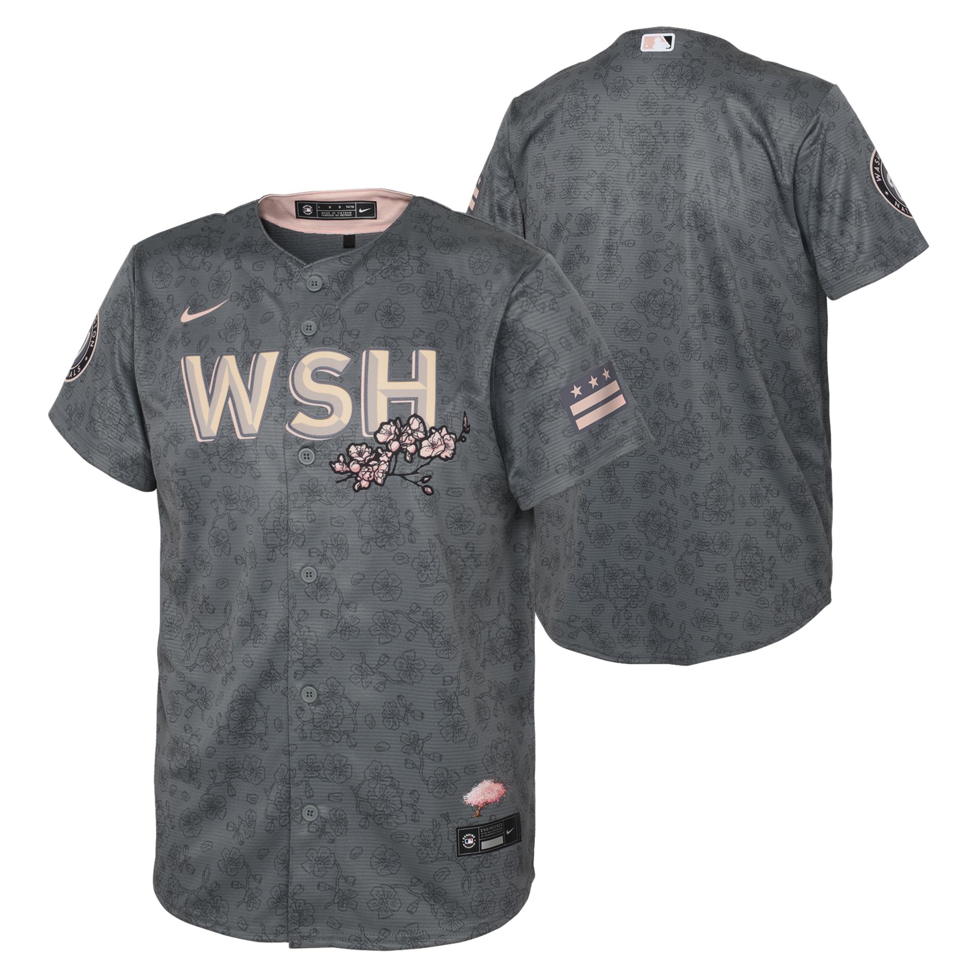 Washington Nationals Replica City Connect MLB Trikot Dunkelgrau (YOUTH)