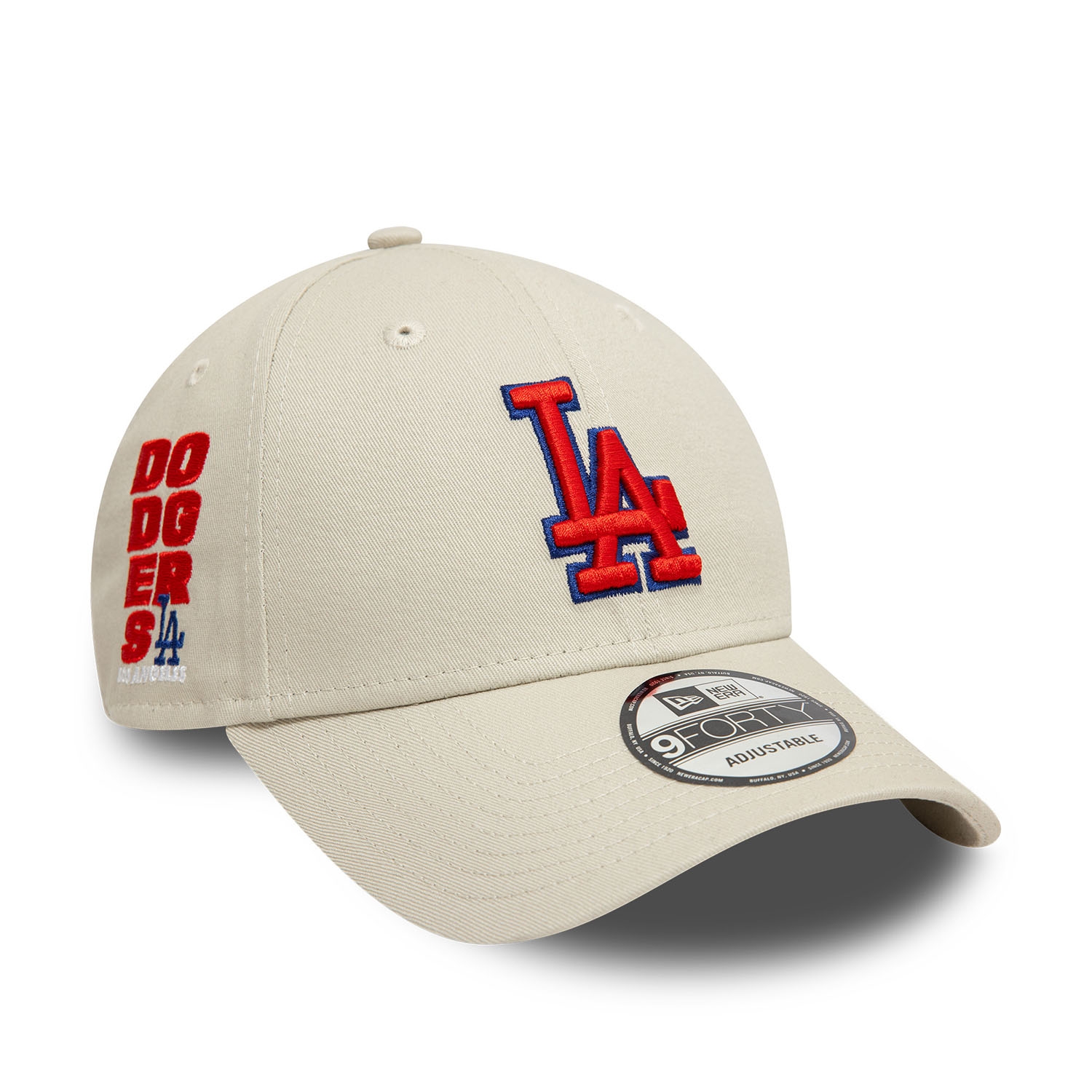Los Angeles Dodgers Side Patch New Era 9FORTY MLB Cap Cream