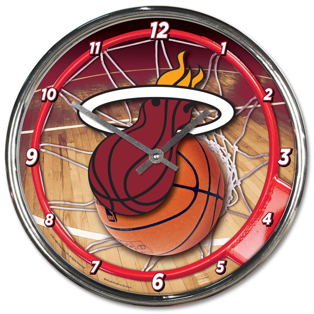 Miami Heat WinCraft Chrome NBA Wanduhr