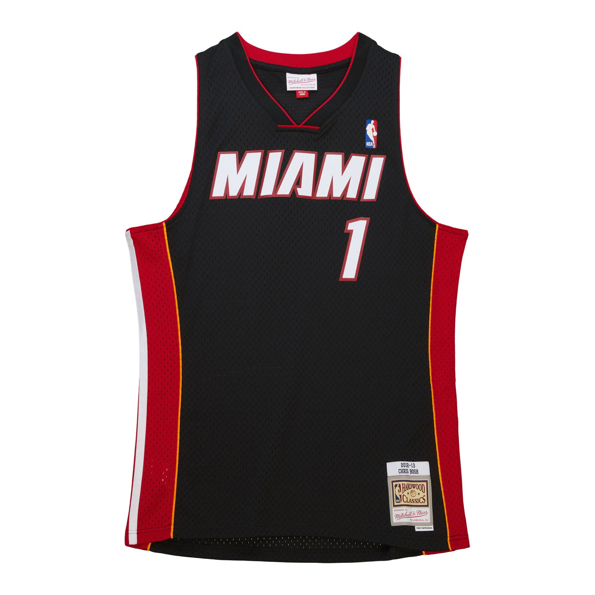 Chris Bosh #1 Miami Heat 2012-13 Mitchell & Ness Swingman NBA Trikot Schwarz