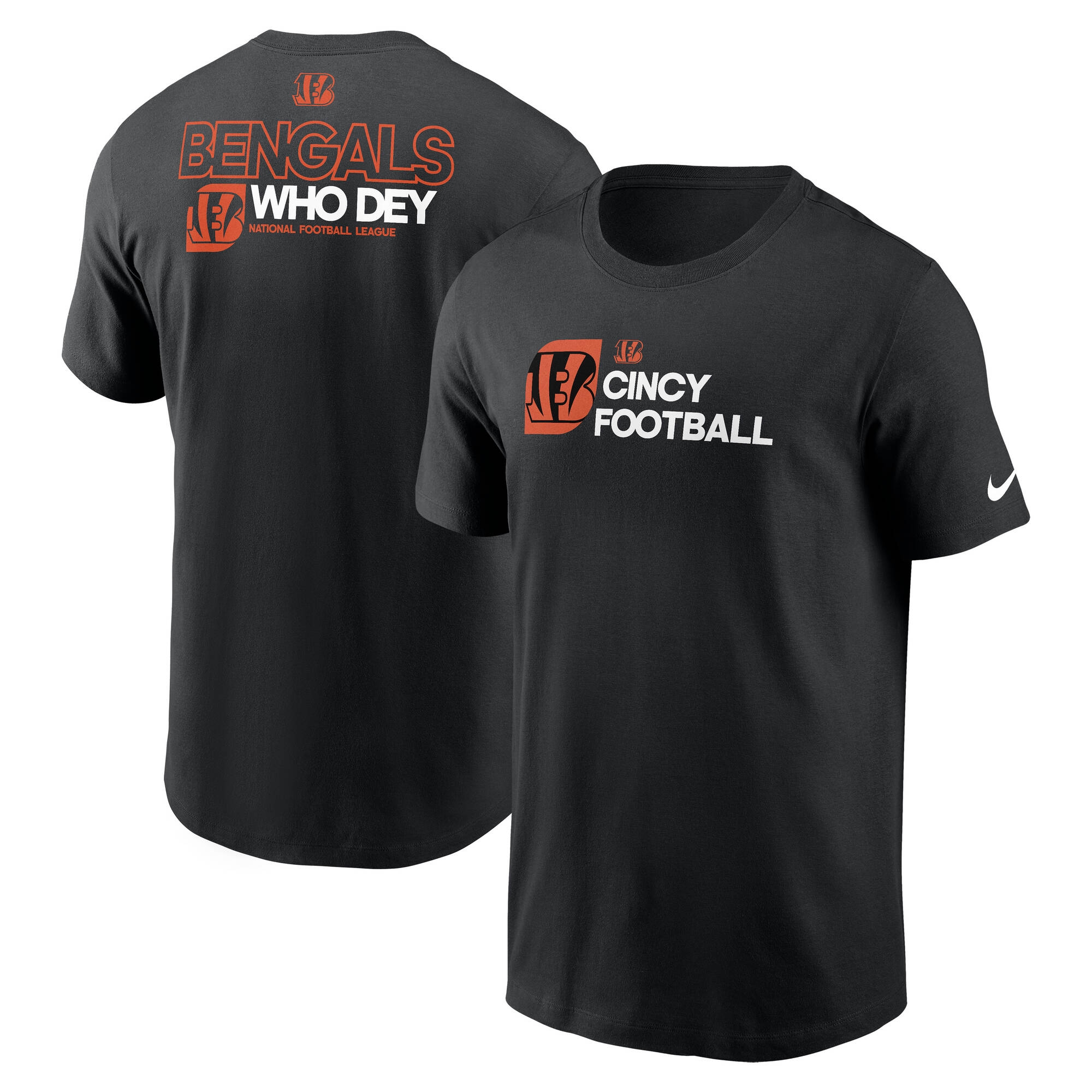 Cincinnati Bengals Team Slogan Nike Essential NFL T-Shirt Schwarz
