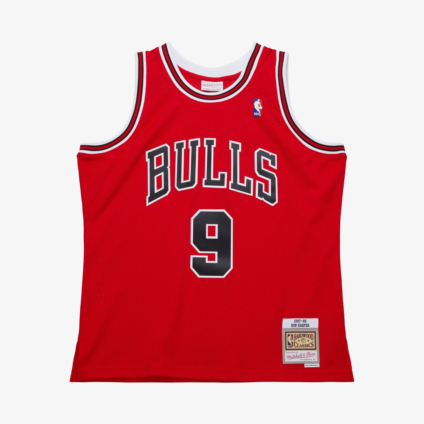 Ron Harper #9 Chicago Bulls 1997-98 Mitchell & Ness Swingman NBA Trikot Rot