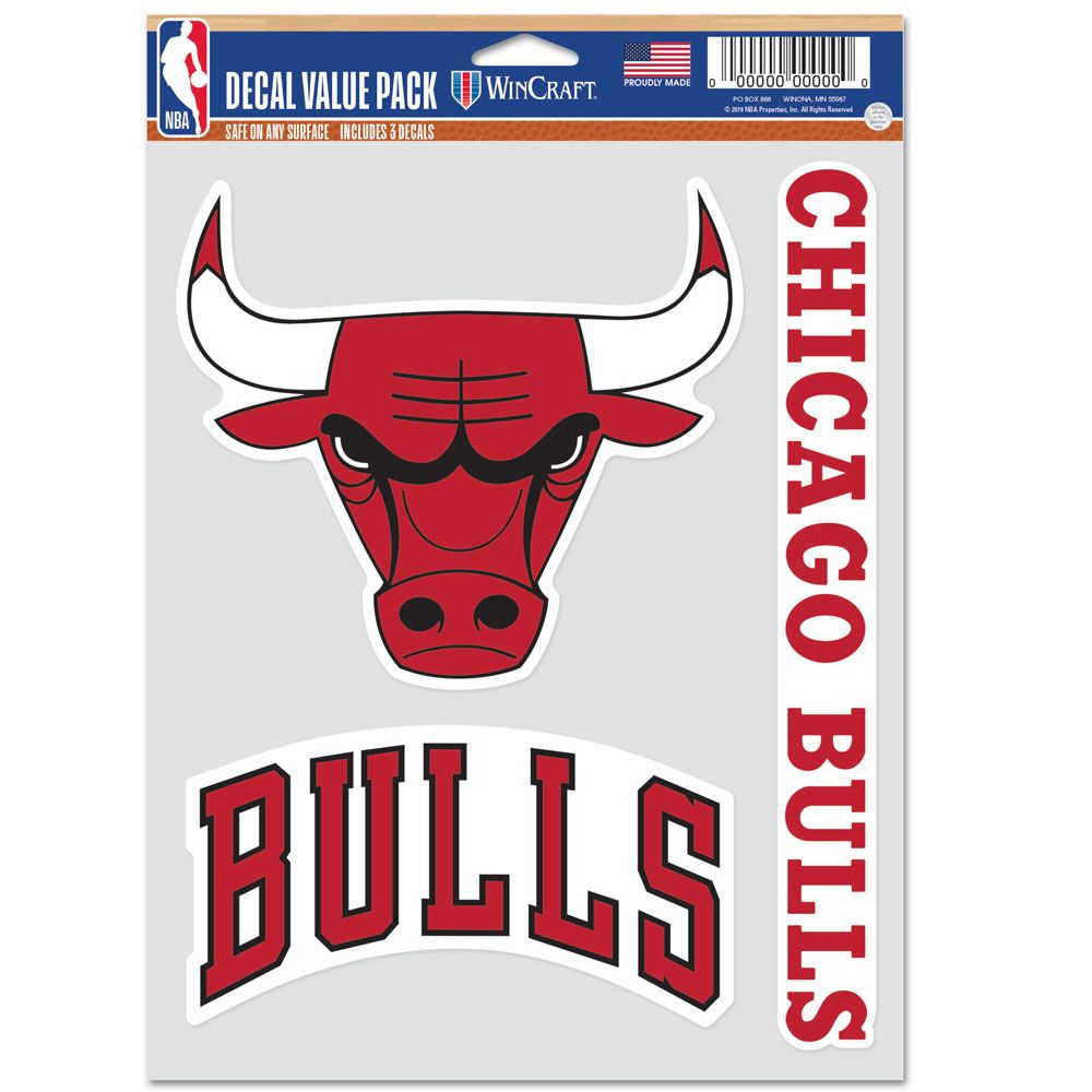 Chicago Bulls Multi-Use NBA Aufkleber-Set (3 Stk.)