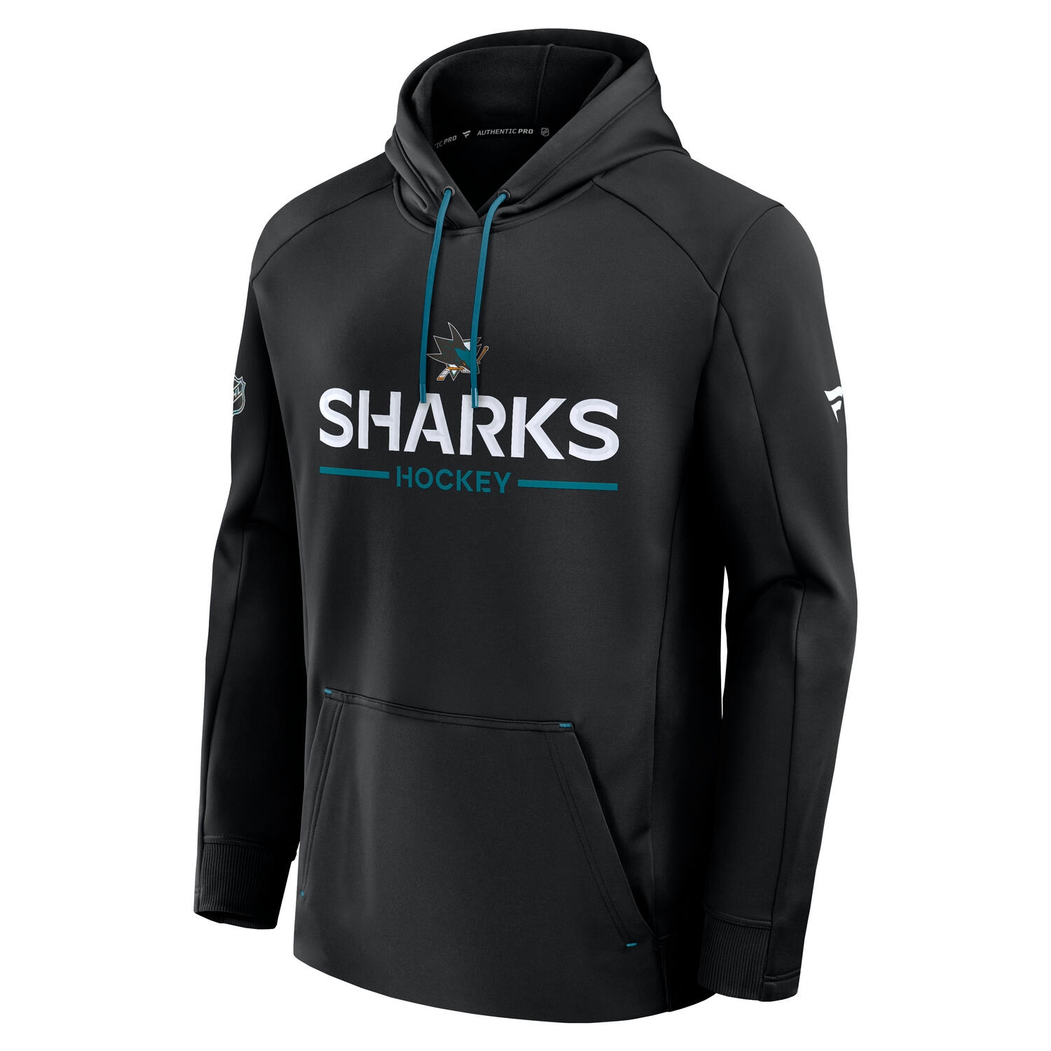 San Jose Sharks 2025/26 Authentic Pro Rink Tech NHL Hoodie Schwarz