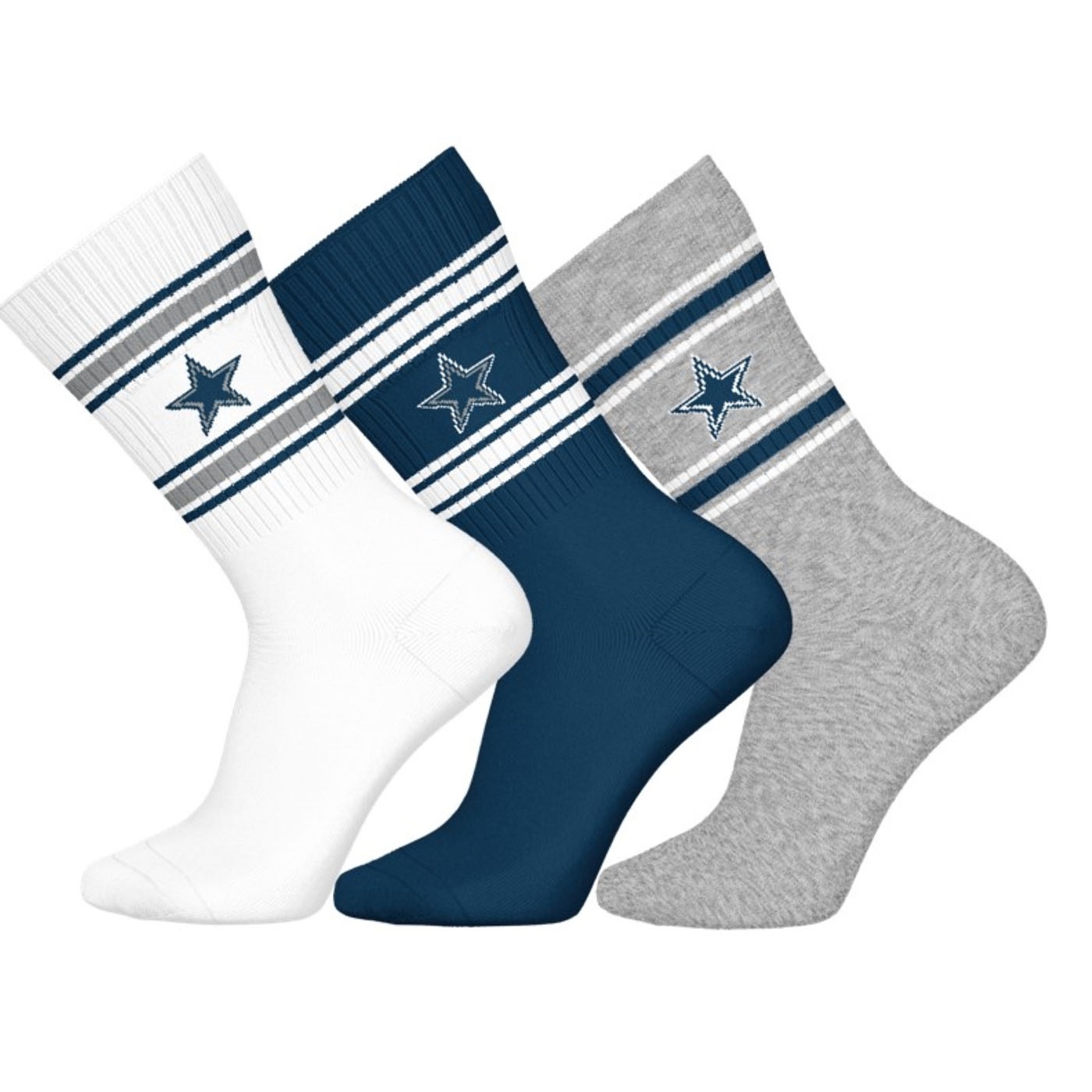 Dallas Cowboys Team Set NFL Crew Socken (3er-Pack)