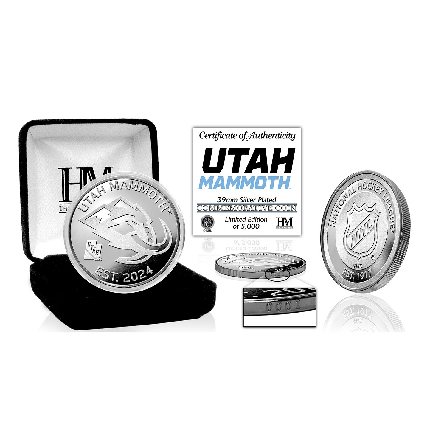 Utah Mammoth NHL Team Silver Mint Coin