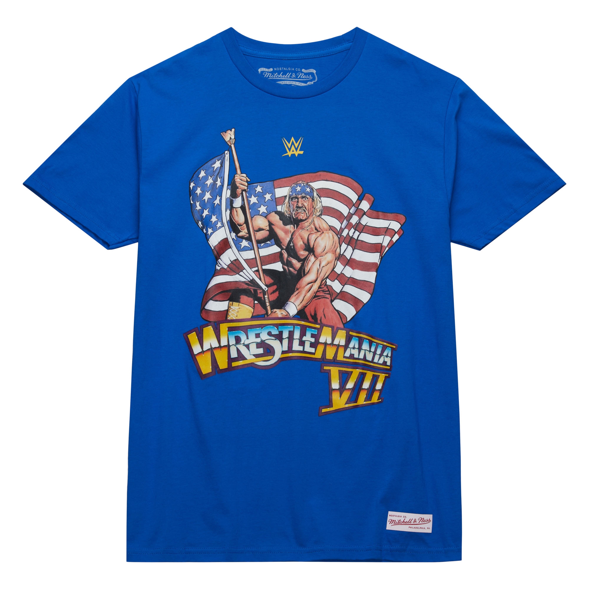 WrestleMania VII Hulk Hogan Mitchell & Ness WWE T-Shirt Blue