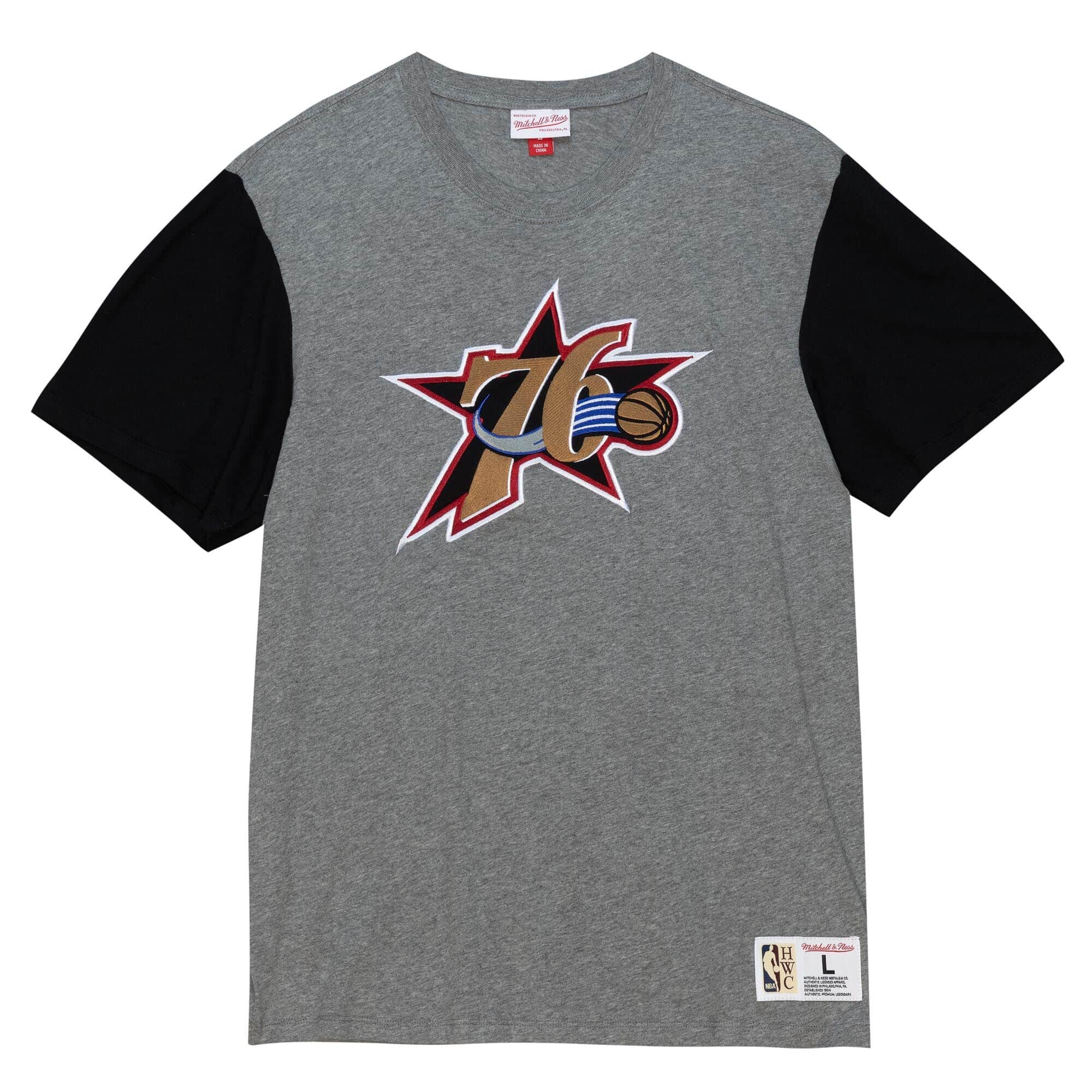 Philadelphia 76ers Mitchell & Ness Color Blocked Classic NBA T-Shirt