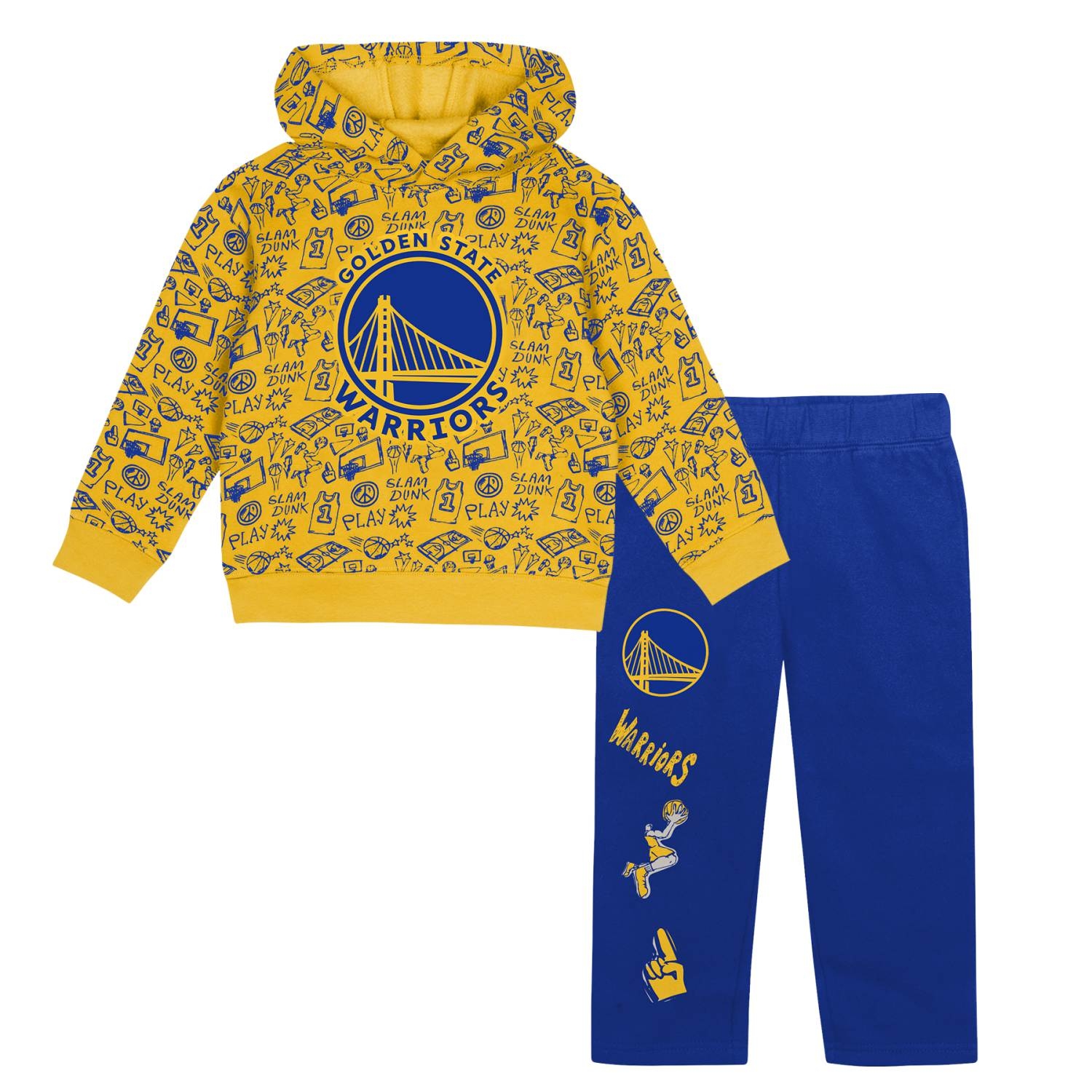 Golden State Warriors Toddler Give & Go NBA Hoodie Sweatpants Set