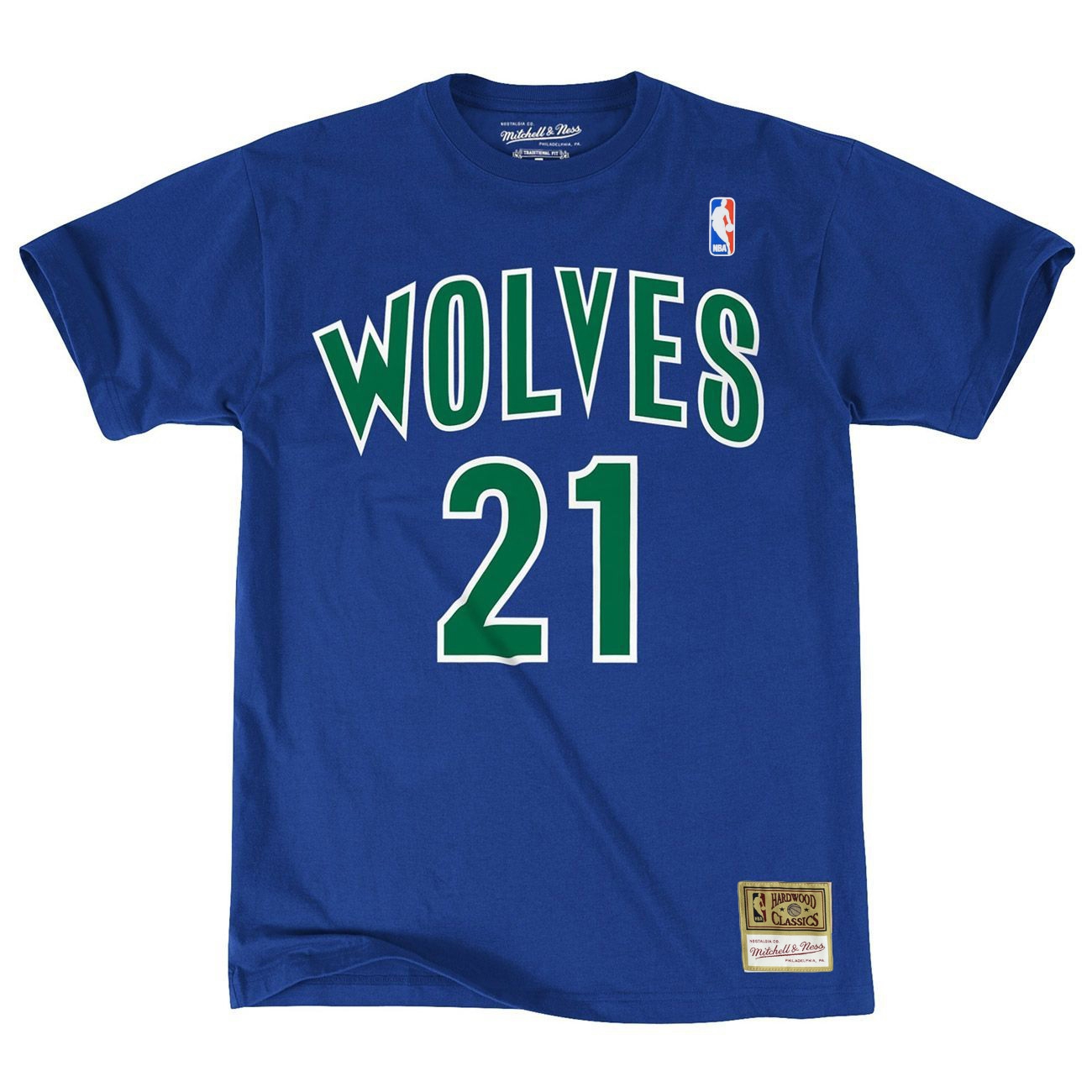 Kevin Garnett #21 Minnesota Timberwolves Mitchell & Ness NBA Tee Blau