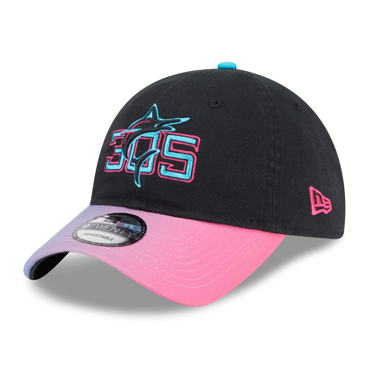 Miami Marlins MLB City Connect 9TWENTY Adjustable Cap Schwarz