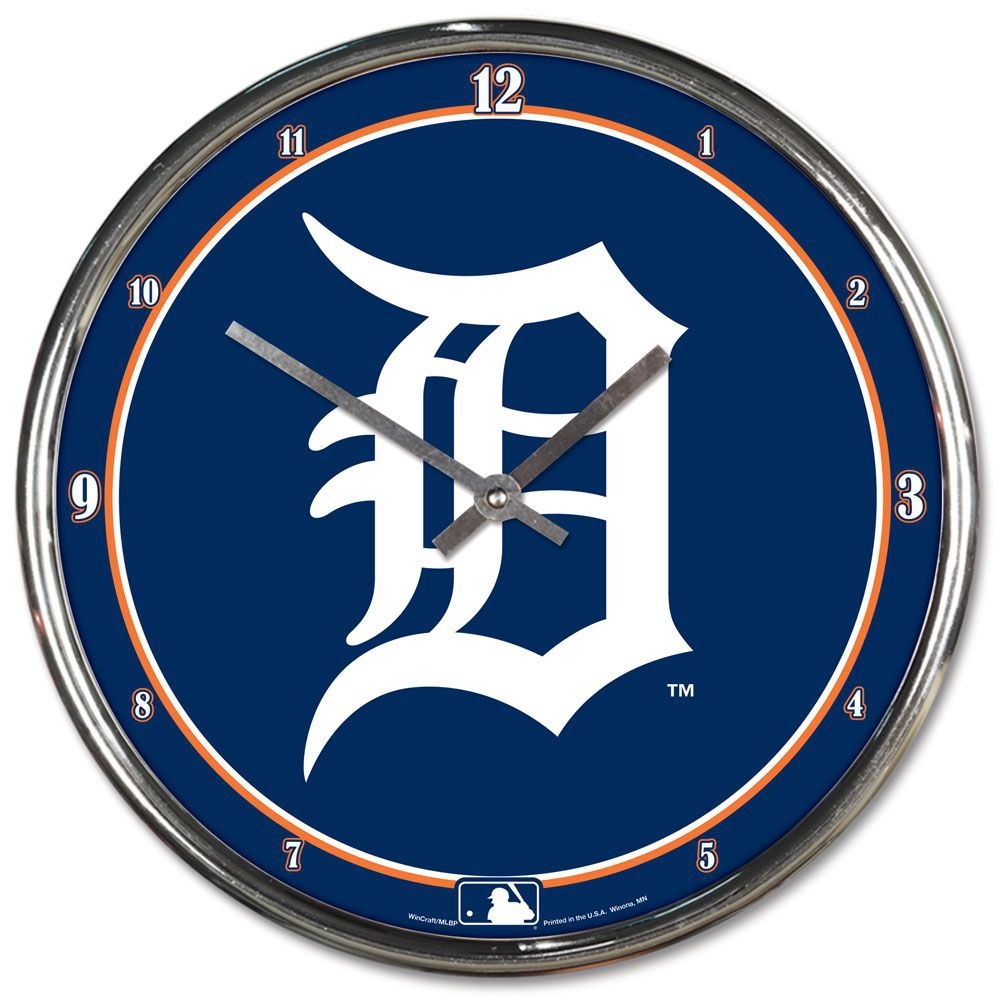 Detroit Tigers WinCraft Chrome MLB Wanduhr
