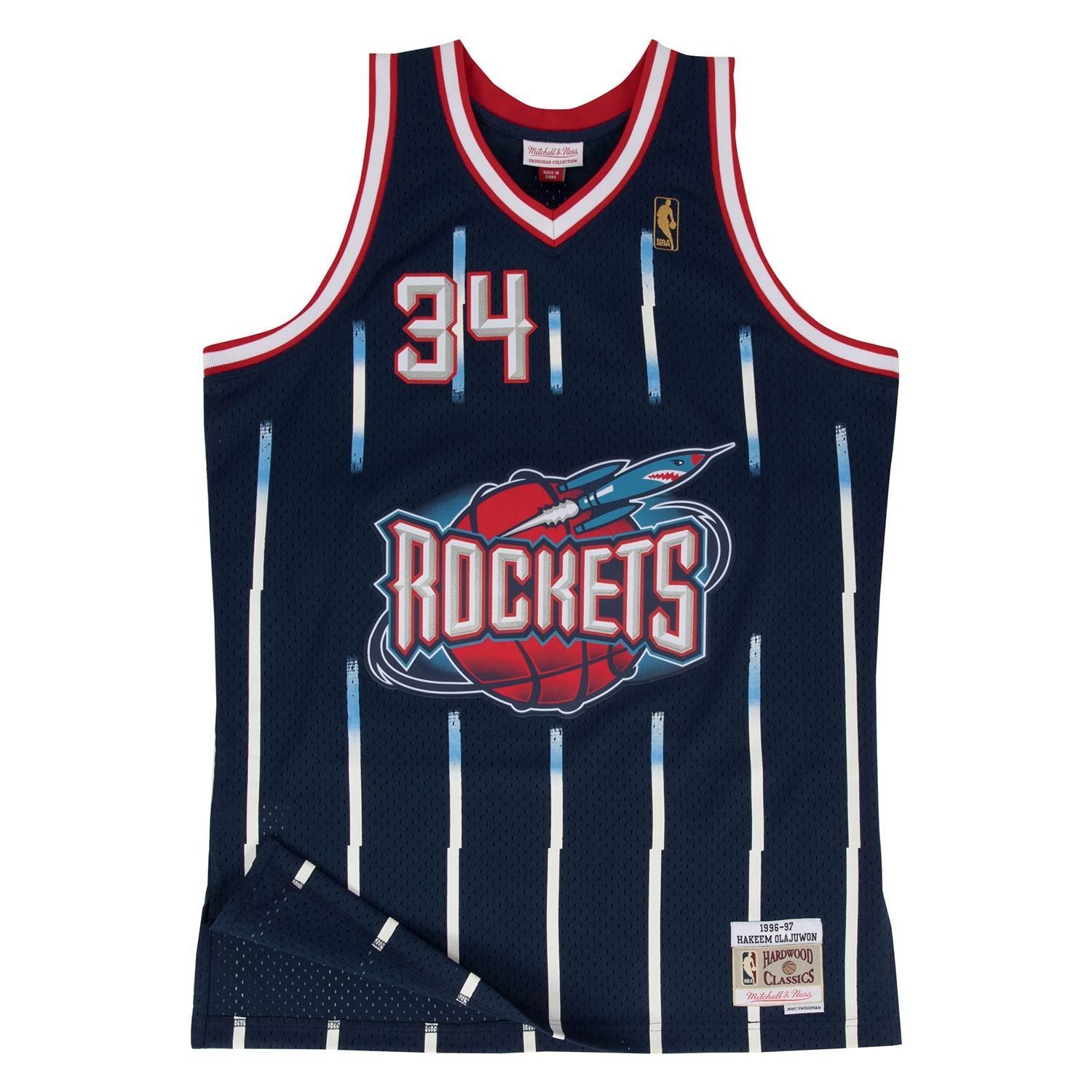 Hakeem Olajuwon #34 Houston Rockets 1996-97 Swingman NBA Jersey Navy
