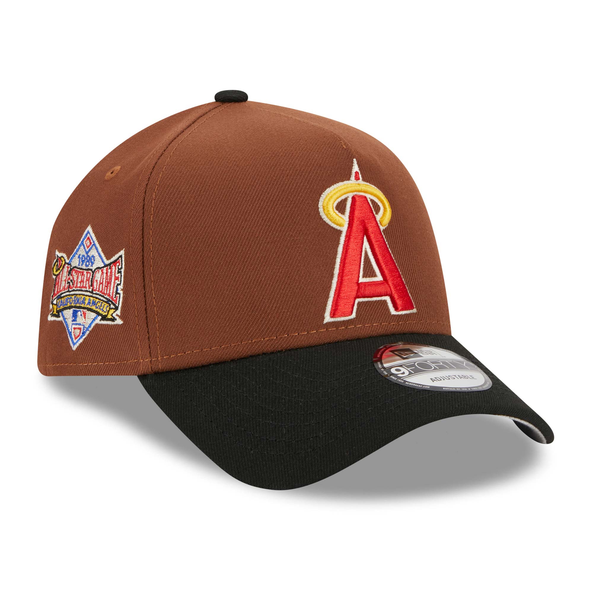 California Angels Harvest New Era A-Frame Trucker MLB Cap Braun