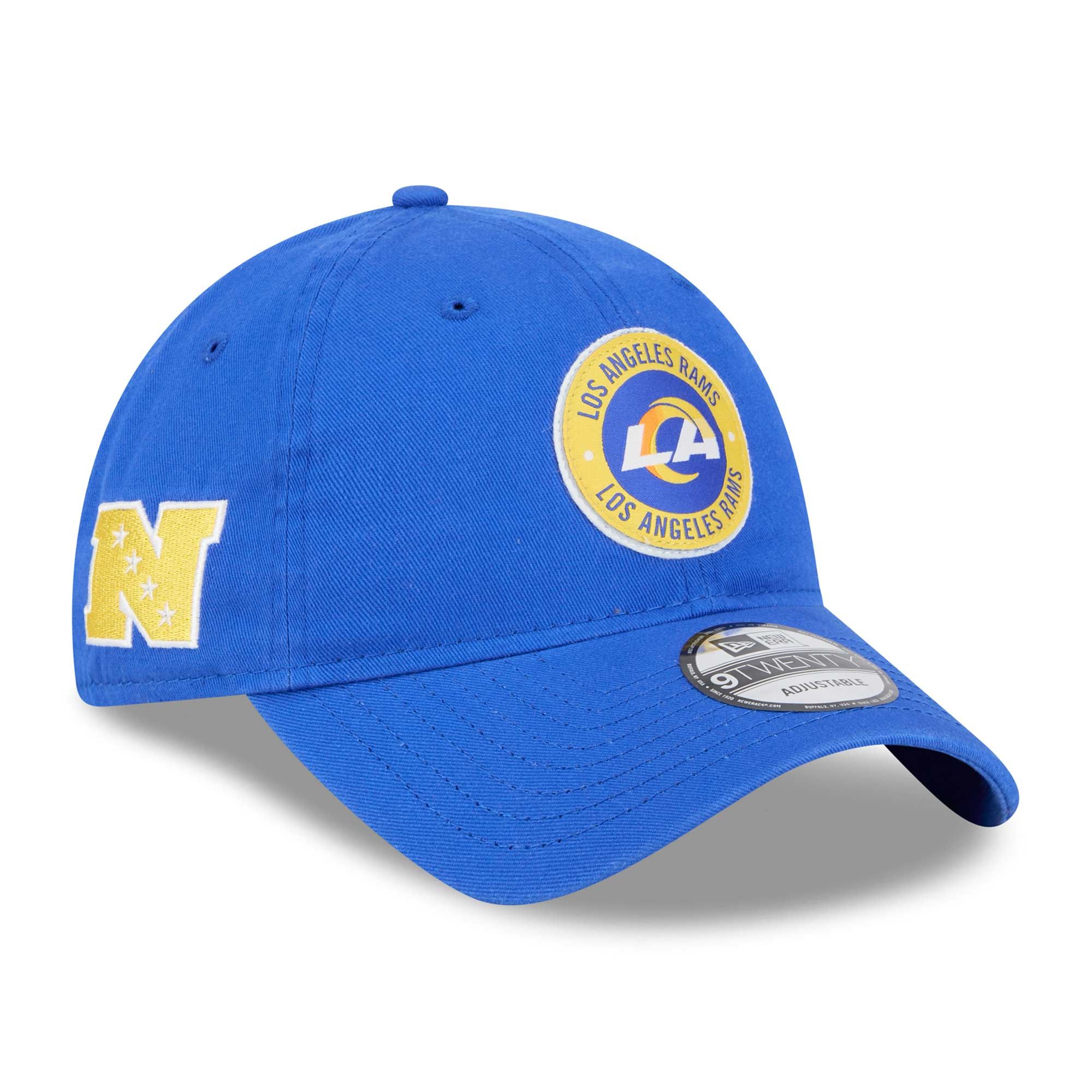 Los Angeles Rams 2024 NFL Sideline New Era 9TWENTY Adjustable Cap Blau