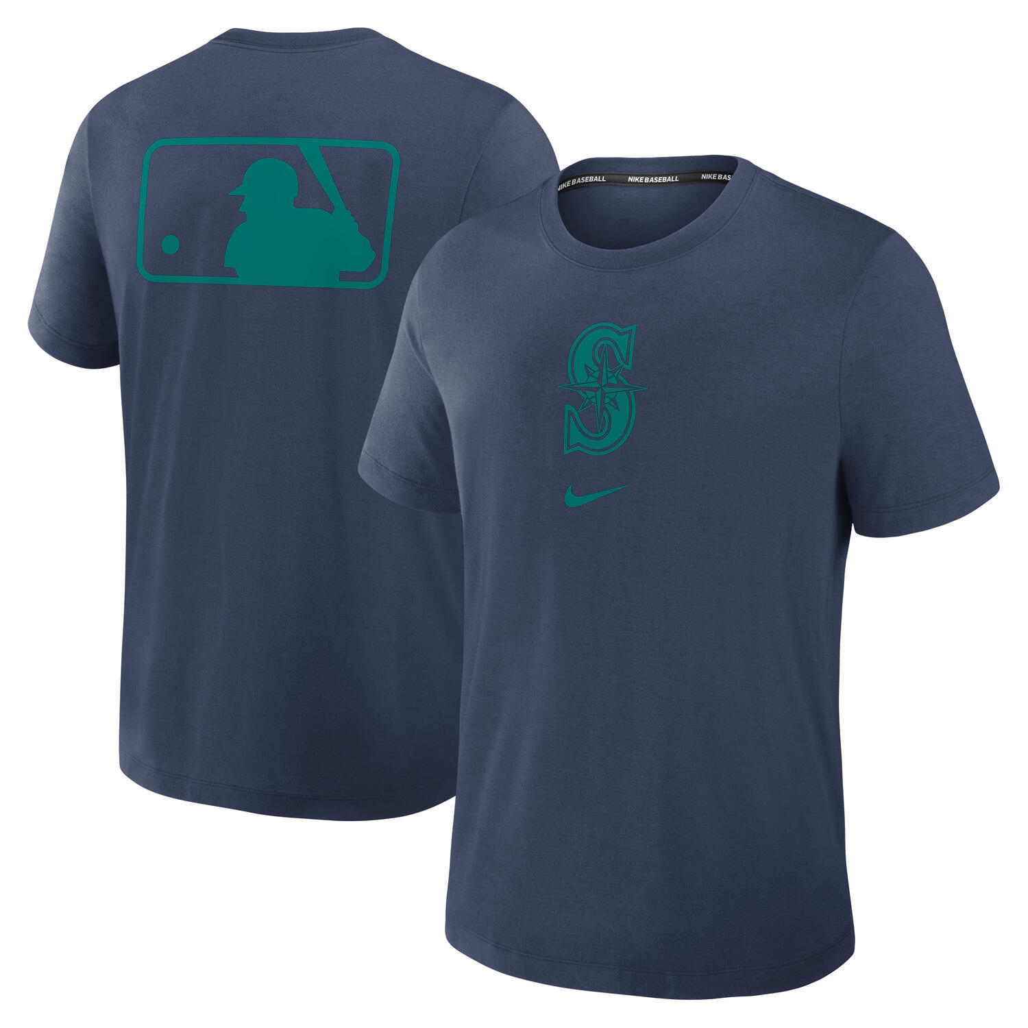 Seattle Mariners Early Work 2025 MLB Authentic Nike Tri-Blend T-Shirt Navy