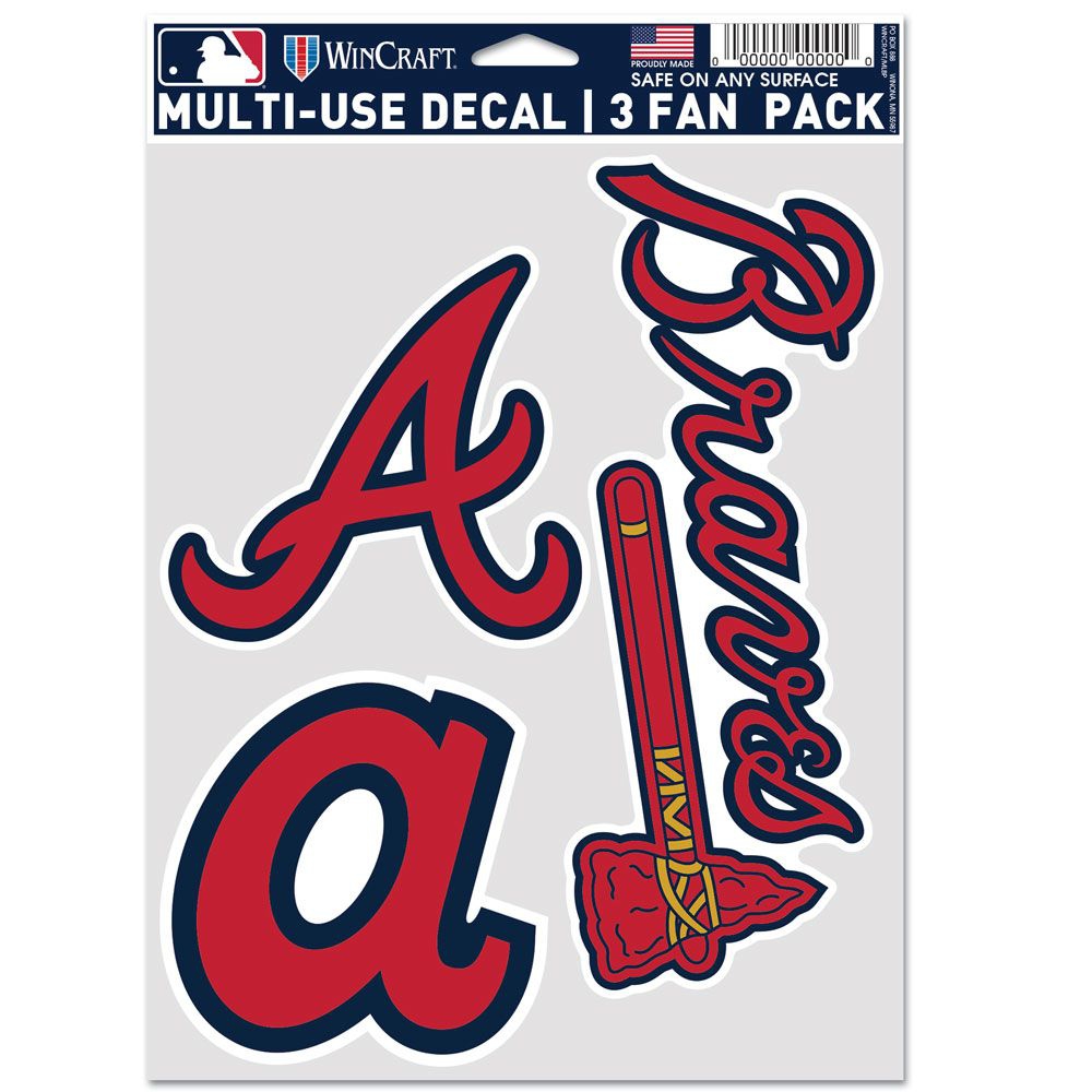 Atlanta Braves Multi-Use MLB Aufkleber-Set (3 Stk.)