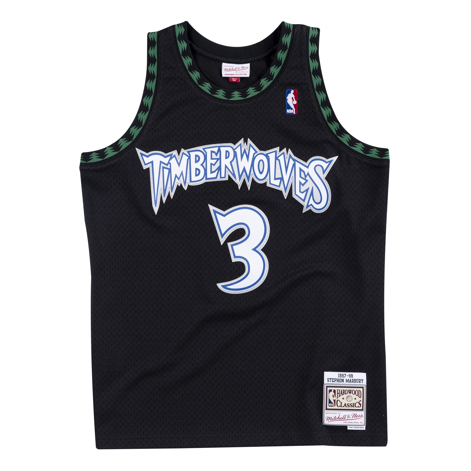 Stephon Marbury #3 Minnesota Timberwolves 1997-98 Swingman NBA Trikot Schwarz
