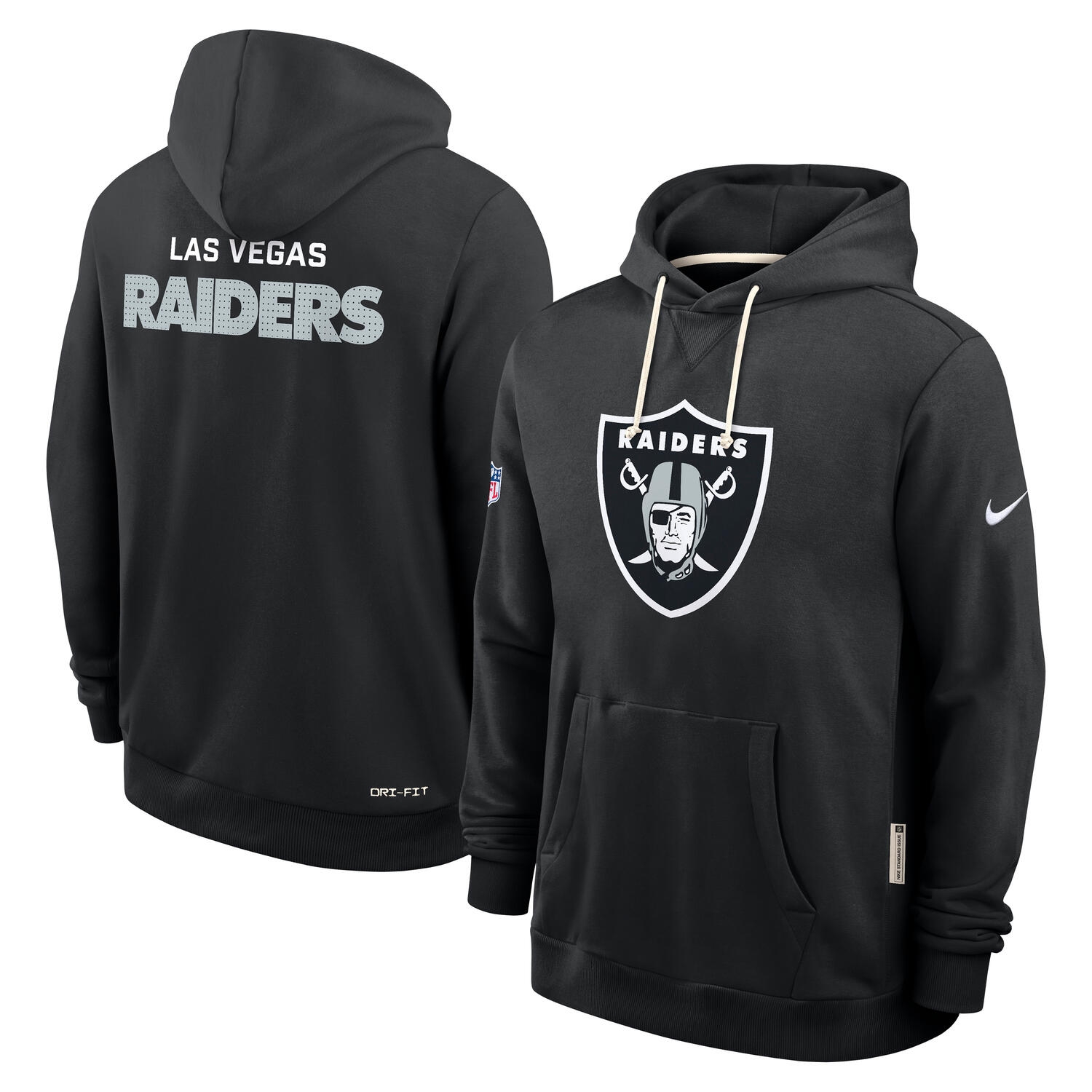 Las Vegas Raiders 2025 NFL Sideline Nike Standard Issue Hoodie Schwarz