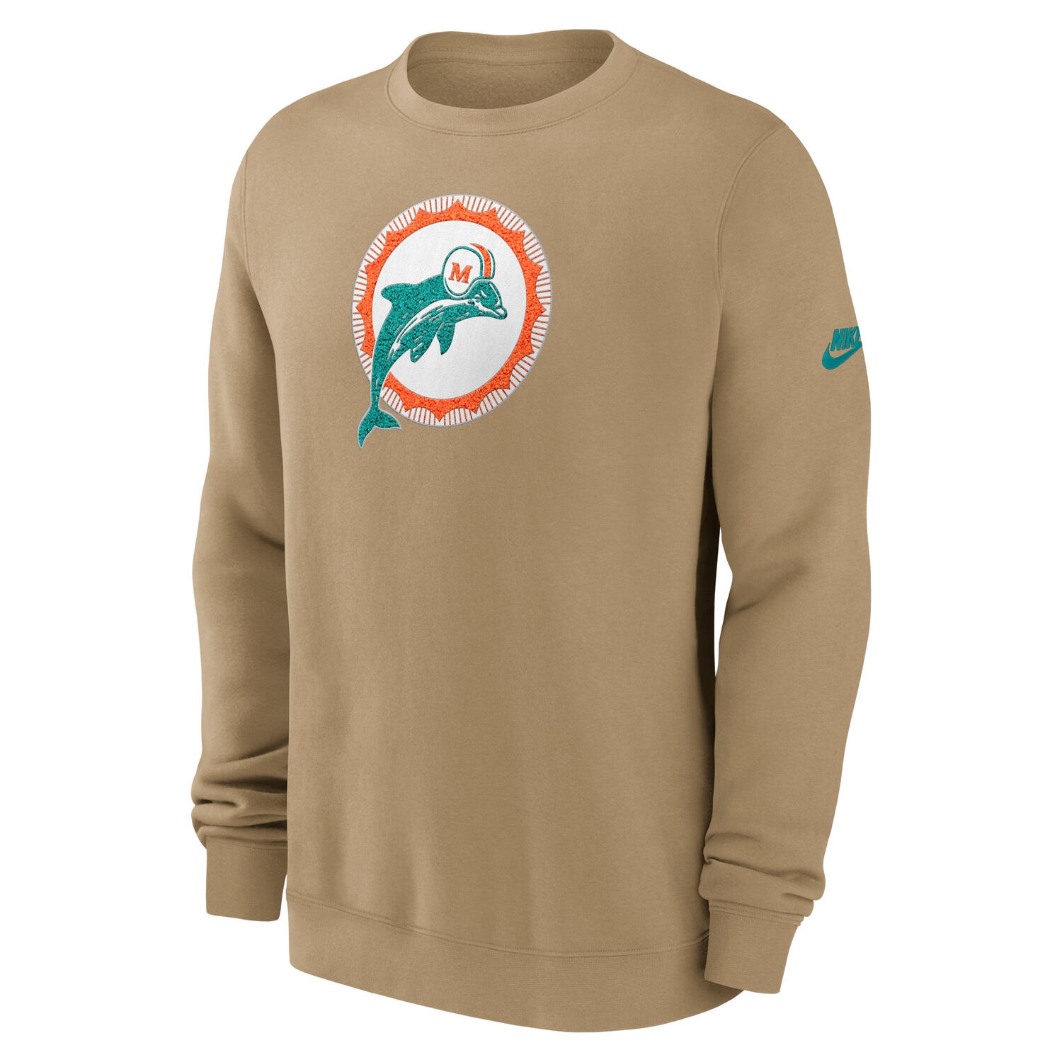Miami Dolphins Swing Pass NFL Rewind Club Crew Beige