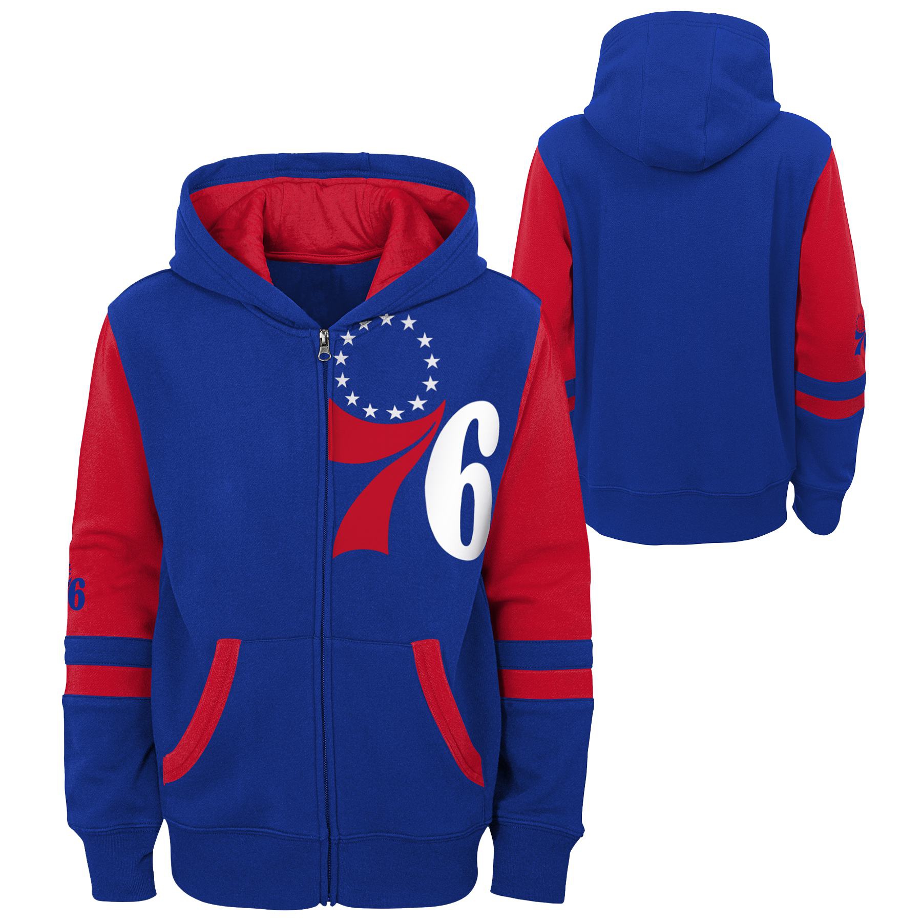 Philadelphia 76ers Fleece NBA Full-Zip Hoodie Blue (YOUTH)