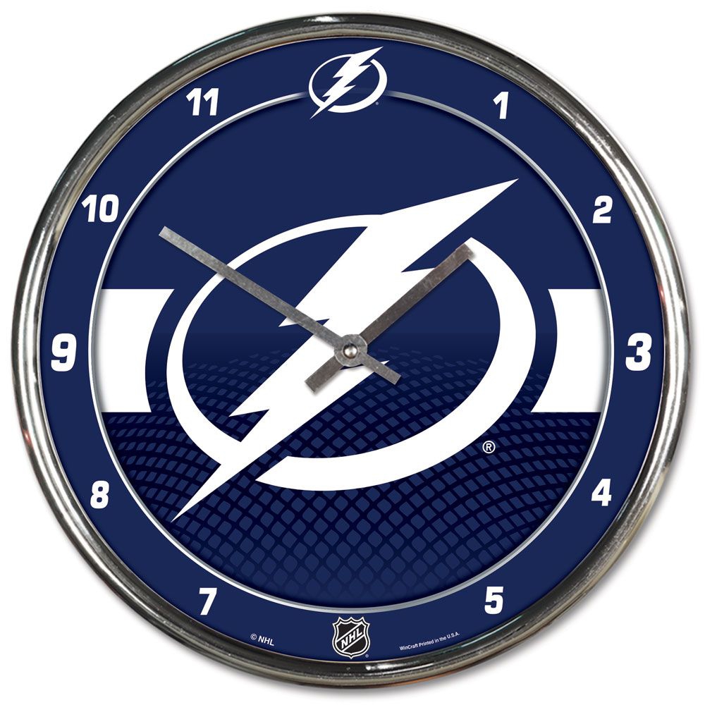 Tampa Bay Lightning Chrome NHL Wall Clock
